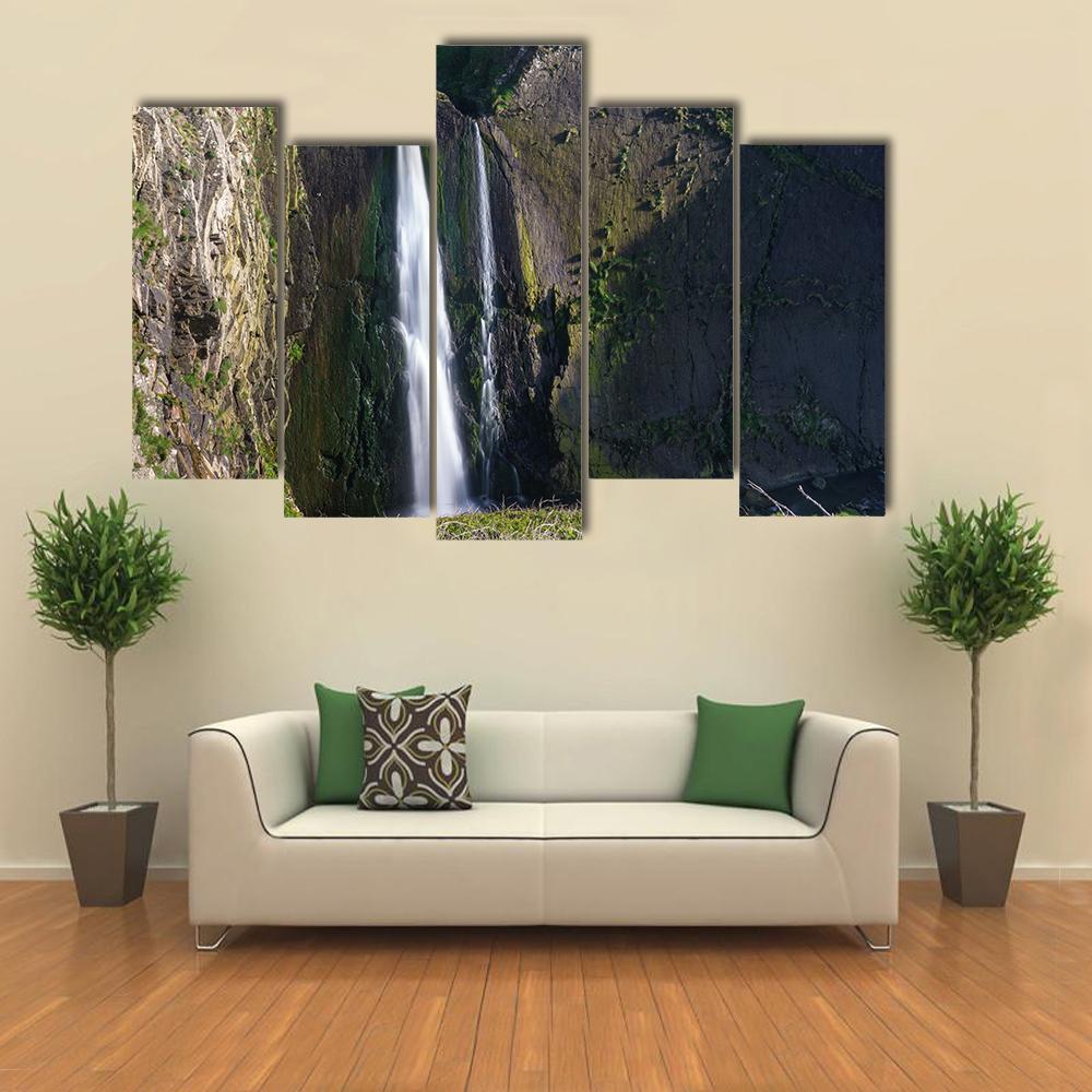Spekes Mill Mouth Waterfall Canvas Wall Art-5 Pop-Gallery Wrap-47" x 32"-Tiaracle