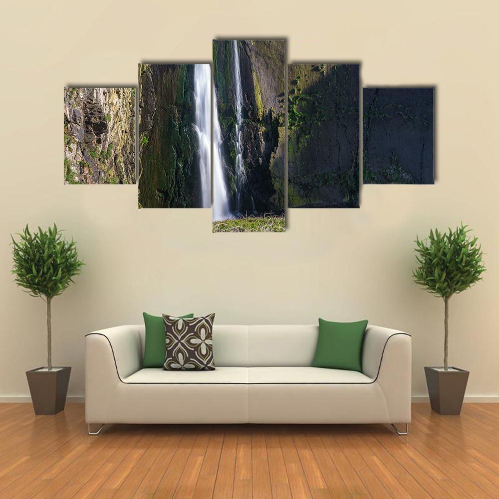 Spekes Mill Mouth Waterfall Canvas Wall Art-5 Star-Gallery Wrap-62" x 32"-Tiaracle