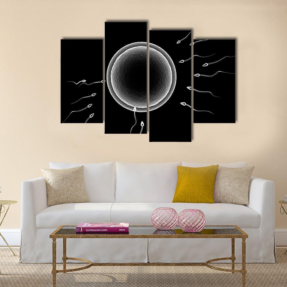 Sperm And Human Egg Canvas Wall Art-4 Pop-Gallery Wrap-50" x 32"-Tiaracle