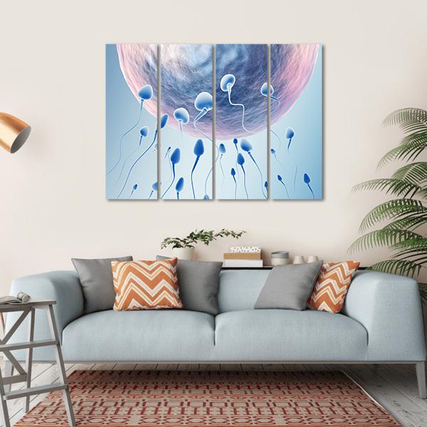 Sperm Hitting Egg Canvas Wall Art-4 Horizontal-Gallery Wrap-34" x 24"-Tiaracle