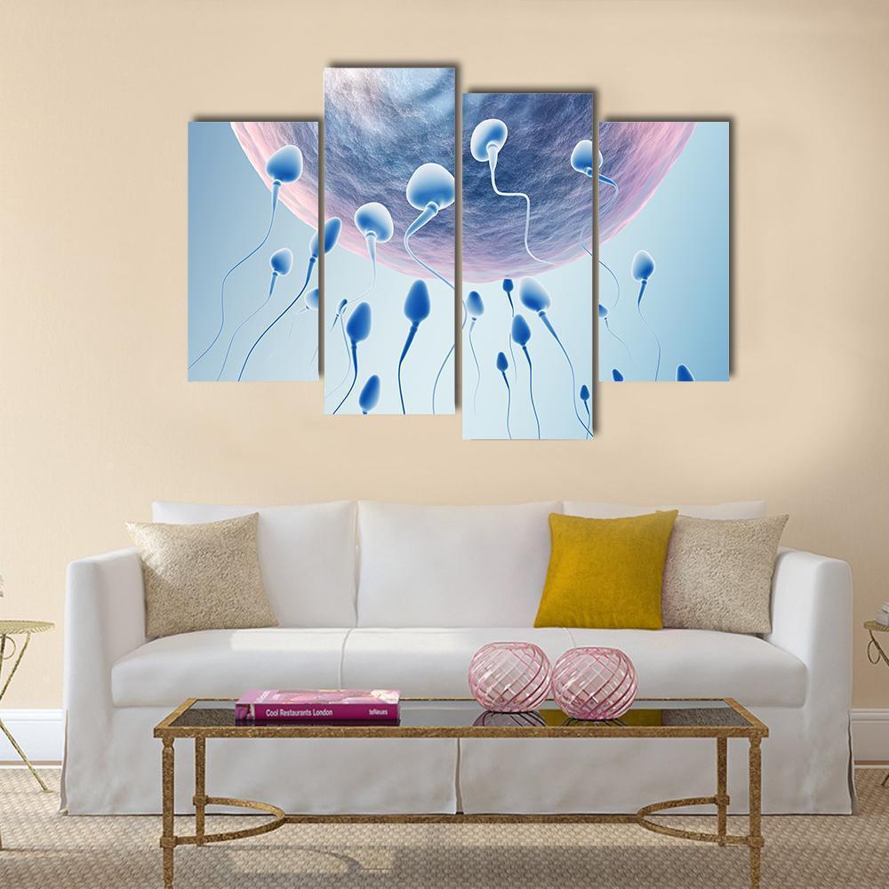 Sperm Hitting Egg Canvas Wall Art-4 Pop-Gallery Wrap-50" x 32"-Tiaracle