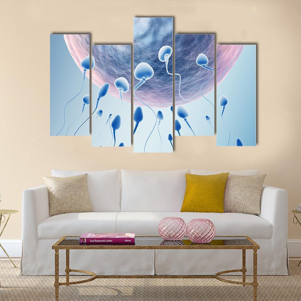 Sperm Hitting Egg Canvas Wall Art-3 Horizontal-Gallery Wrap-25" x 16"-Tiaracle