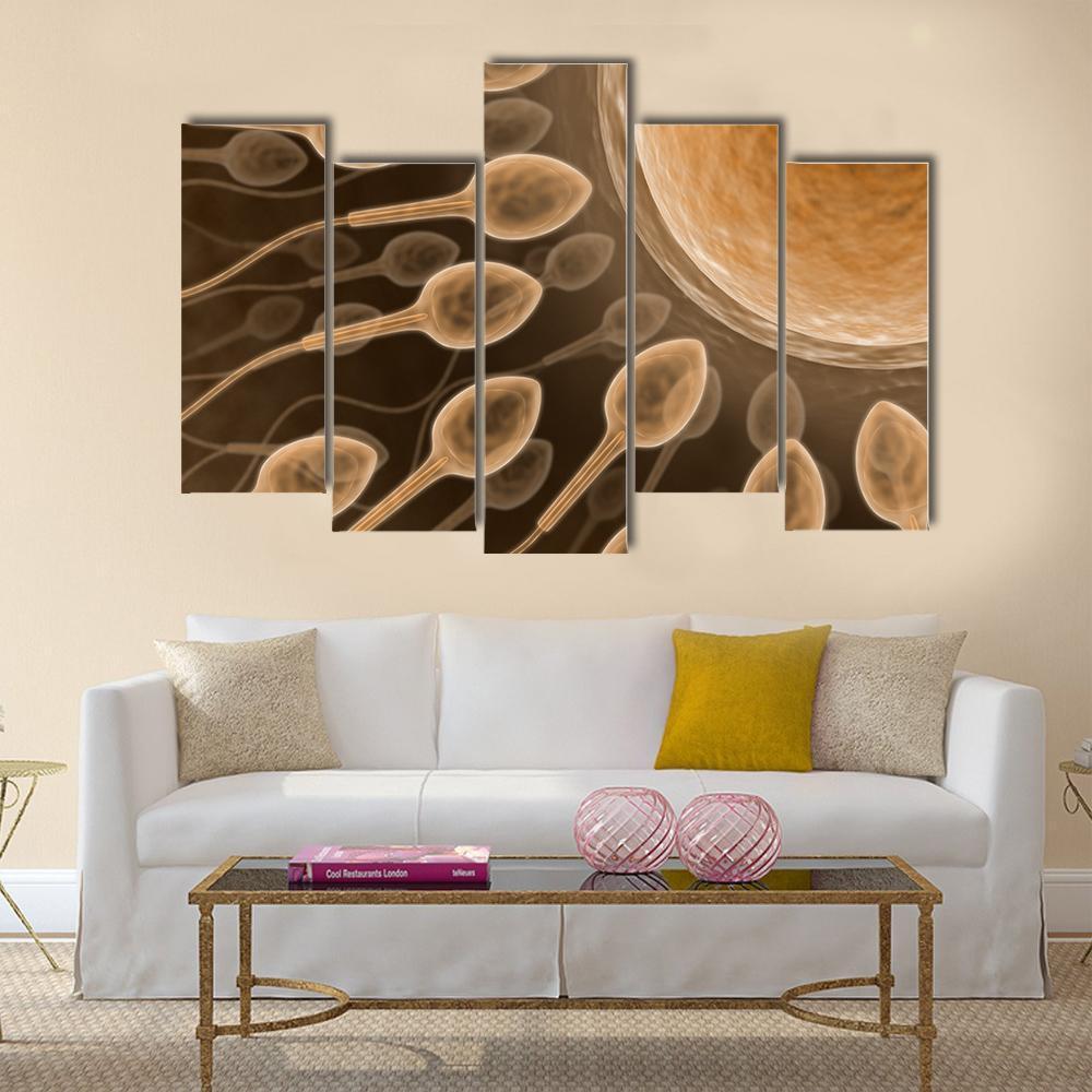 Sperm Close Up Canvas Wall Art-5 Pop-Gallery Wrap-47" x 32"-Tiaracle