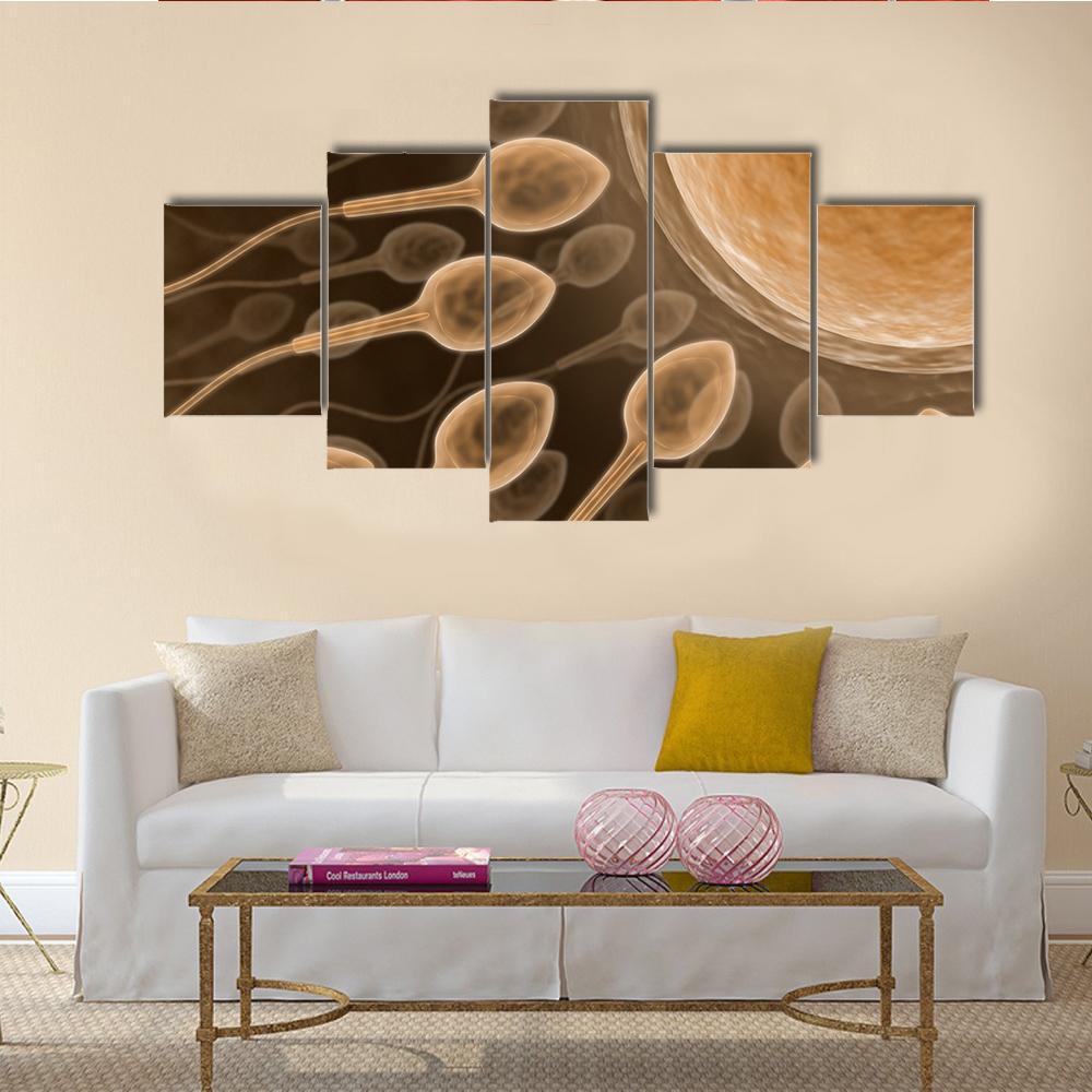 Sperm Close Up Canvas Wall Art-5 Star-Gallery Wrap-62" x 32"-Tiaracle