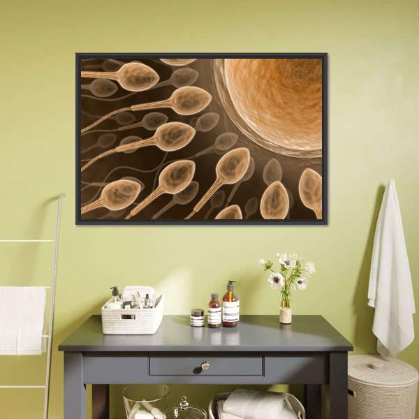 Sperm Close Up Canvas Wall Art-1 Piece-Floating Frame-24" x 16"-Tiaracle