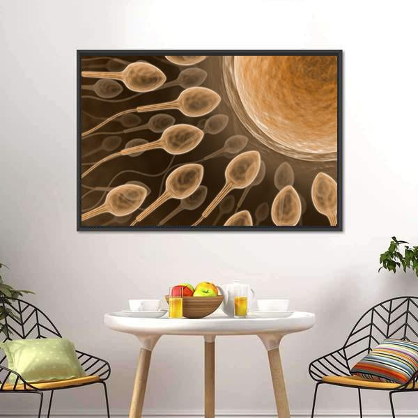 Sperm Close Up Canvas Wall Art-3 Horizontal-Gallery Wrap-25" x 16"-Tiaracle