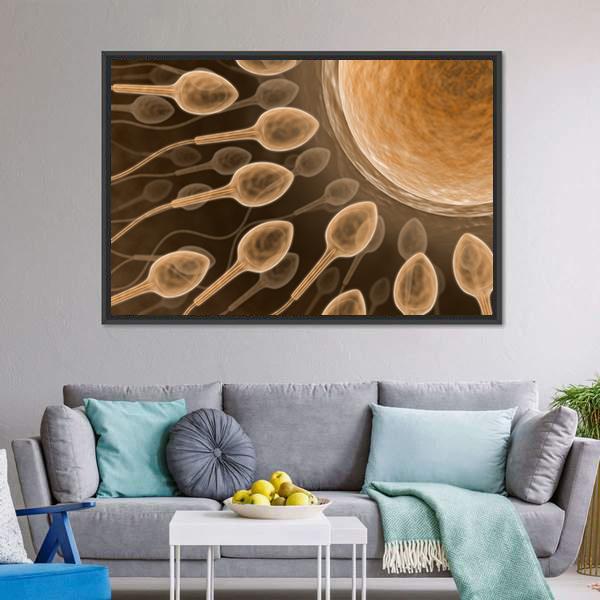 Sperm Close Up Canvas Wall Art-3 Horizontal-Gallery Wrap-25" x 16"-Tiaracle