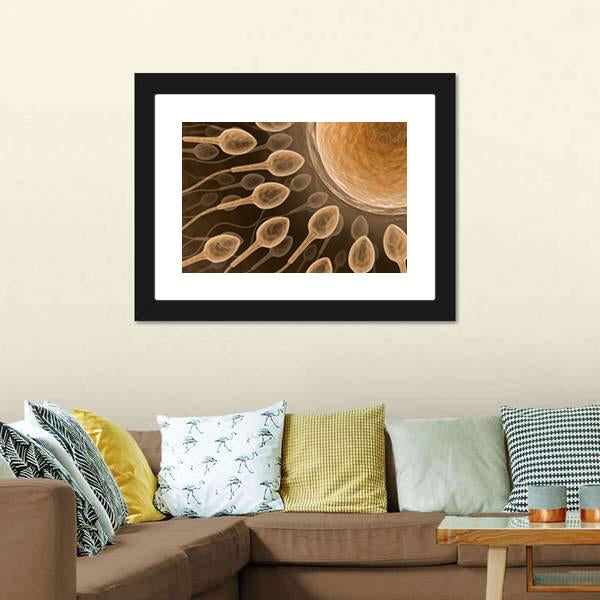 Sperm Close Up Canvas Wall Art-3 Horizontal-Gallery Wrap-25" x 16"-Tiaracle
