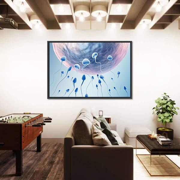 Sperm Hitting Egg Canvas Wall Art-3 Horizontal-Gallery Wrap-25" x 16"-Tiaracle