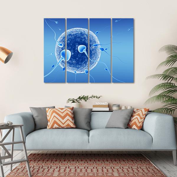 Spermatozoids And Human Egg Canvas Wall Art-4 Horizontal-Gallery Wrap-34&quot; x 24&quot;-Tiaracle
