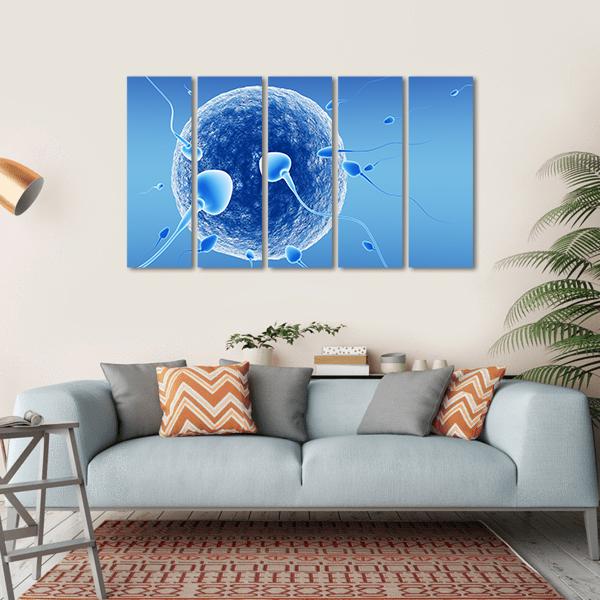 Spermatozoids And Human Egg Canvas Wall Art-5 Horizontal-Gallery Wrap-22&quot; x 12&quot;-Tiaracle