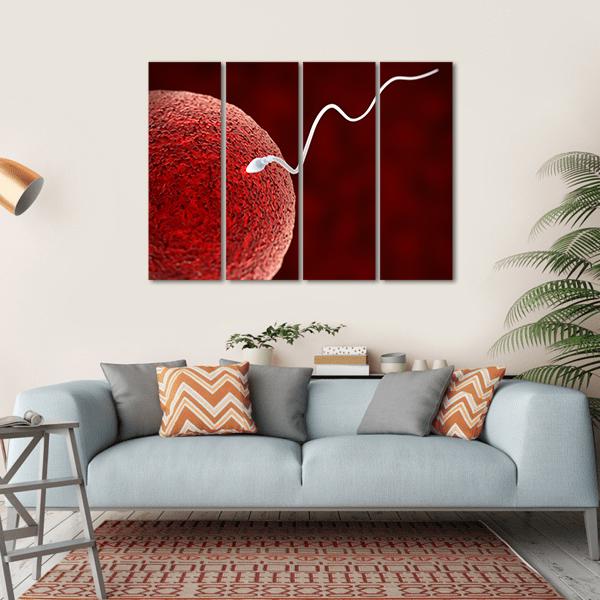 Spermatozoon Fertilizing Ovum Canvas Wall Art-4 Horizontal-Gallery Wrap-34" x 24"-Tiaracle