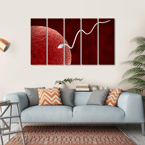 Spermatozoon Fertilizing Ovum Canvas Wall Art-5 Horizontal-Gallery Wrap-22" x 12"-Tiaracle