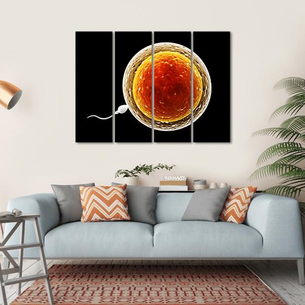 Spermatozoon Floating To Ovule Canvas Wall Art-1 Piece-Gallery Wrap-36" x 24"-Tiaracle