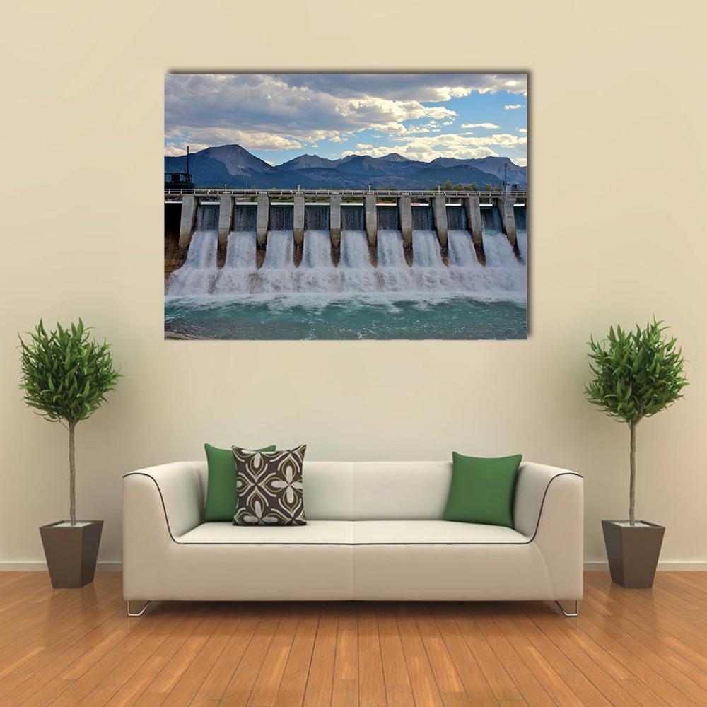 Spillway Of A Hydro Electric Dam Canvas Wall Art-1 Piece-Gallery Wrap-48" x 32"-Tiaracle