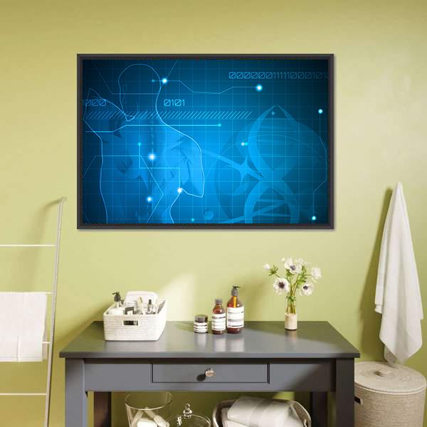 Spine &amp; Gene Chain Canvas Wall Art-1 Piece-Floating Frame-24" x 16"-Tiaracle