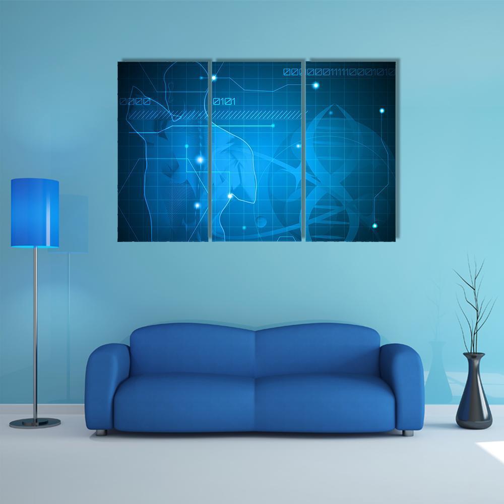 Spine & Gene Chain Canvas Wall Art-3 Horizontal-Gallery Wrap-37" x 24"-Tiaracle