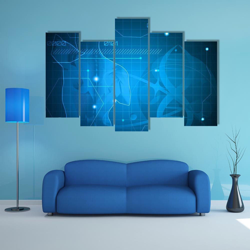 Spine & Gene Chain Canvas Wall Art-5 Pop-Gallery Wrap-47" x 32"-Tiaracle