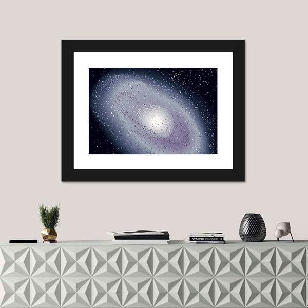 Spiral Galaxy Illustration Canvas Wall Art-1 Piece-Framed Print-20" x 16"-Tiaracle