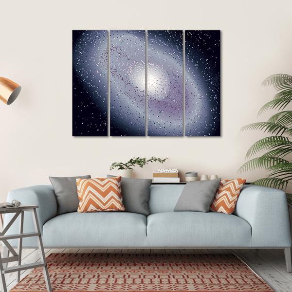 Spiral Galaxy Illustration Canvas Wall Art-4 Horizontal-Gallery Wrap-34" x 24"-Tiaracle