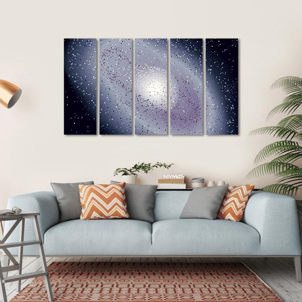 Spiral Galaxy Illustration Canvas Wall Art-5 Horizontal-Gallery Wrap-22" x 12"-Tiaracle