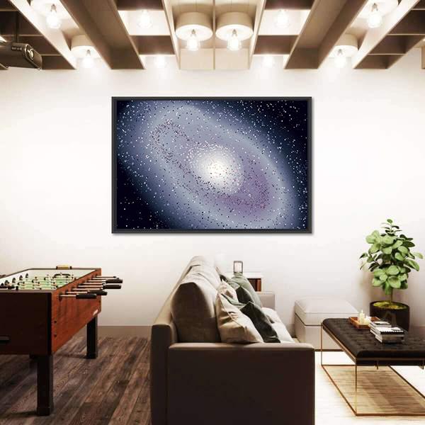 Spiral Galaxy Illustration Canvas Wall Art-3 Horizontal-Gallery Wrap-25" x 16"-Tiaracle