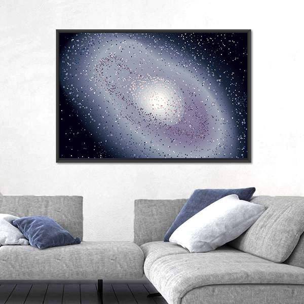 Spiral Galaxy Illustration Canvas Wall Art-3 Horizontal-Gallery Wrap-25" x 16"-Tiaracle