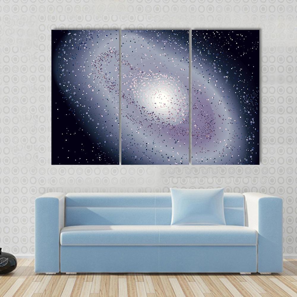 Spiral Galaxy Illustration Canvas Wall Art-3 Horizontal-Gallery Wrap-37" x 24"-Tiaracle