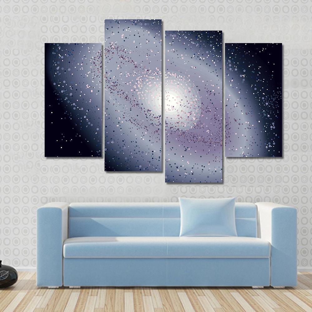 Spiral Galaxy Illustration Canvas Wall Art-4 Pop-Gallery Wrap-50" x 32"-Tiaracle