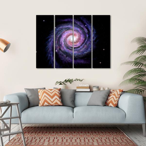 Spiral Galaxy Illustration Of Milky Way Canvas Wall Art-4 Horizontal-Gallery Wrap-34" x 24"-Tiaracle