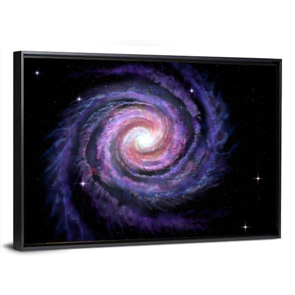Spiral Galaxy Illustration Of Milky Way Canvas Wall Art-3 Horizontal-Gallery Wrap-25" x 16"-Tiaracle
