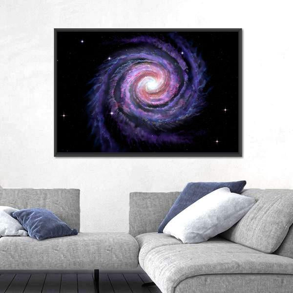 Spiral Galaxy Illustration Of Milky Way Canvas Wall Art-3 Horizontal-Gallery Wrap-25" x 16"-Tiaracle