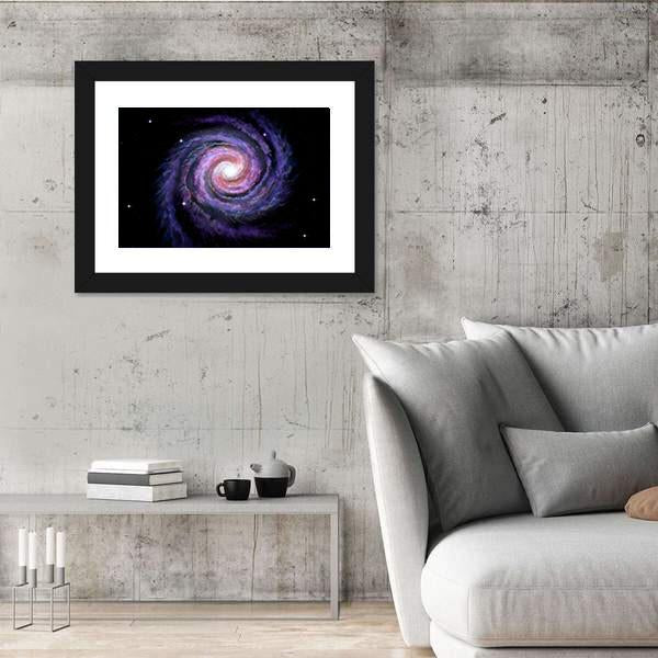Spiral Galaxy Illustration Of Milky Way Canvas Wall Art-3 Horizontal-Gallery Wrap-25" x 16"-Tiaracle