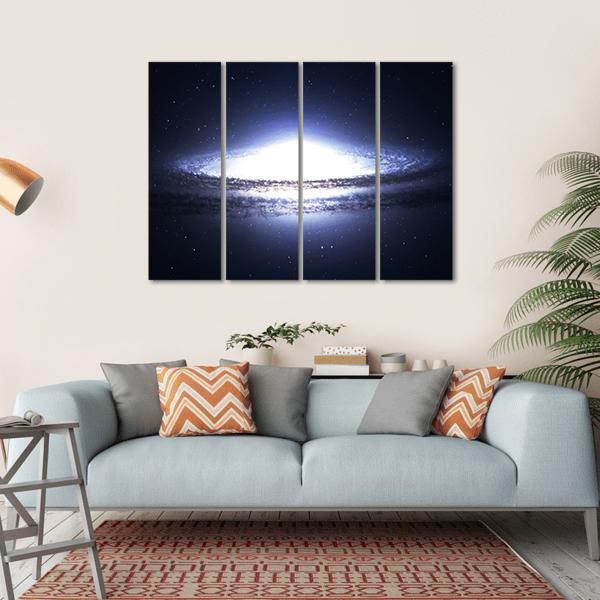 Spiral Galaxy In Deep Space Canvas Wall Art-4 Horizontal-Gallery Wrap-34" x 24"-Tiaracle