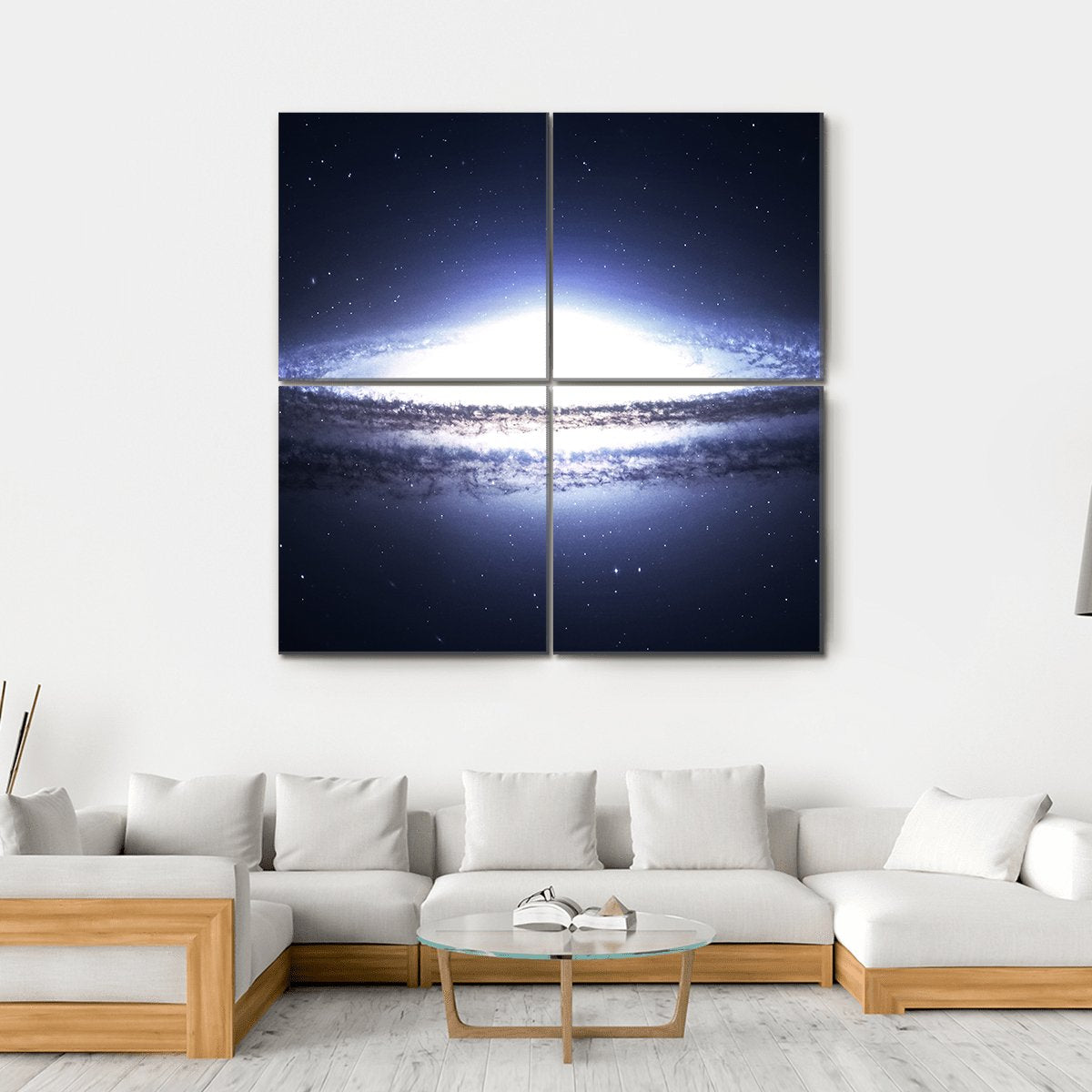 Spiral Galaxy In Deep Space Canvas Wall Art-4 Square-Gallery Wrap-17" x 17"-Tiaracle