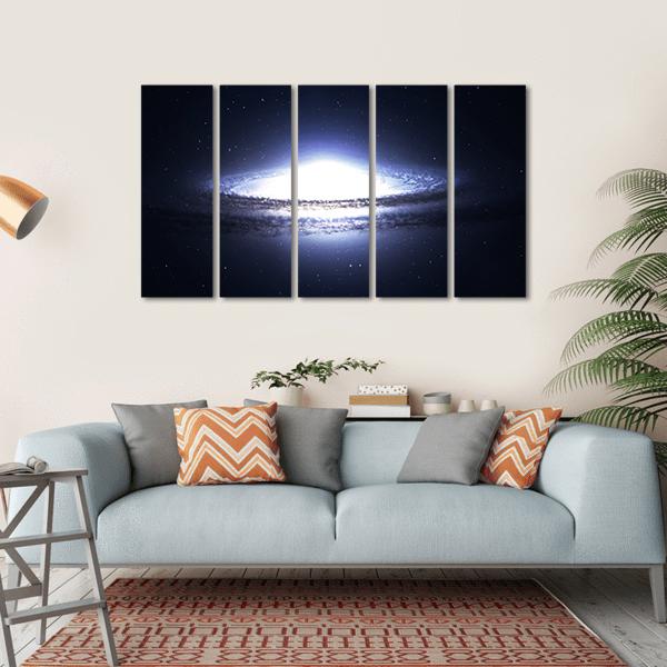 Spiral Galaxy In Deep Space Canvas Wall Art-5 Horizontal-Gallery Wrap-22" x 12"-Tiaracle