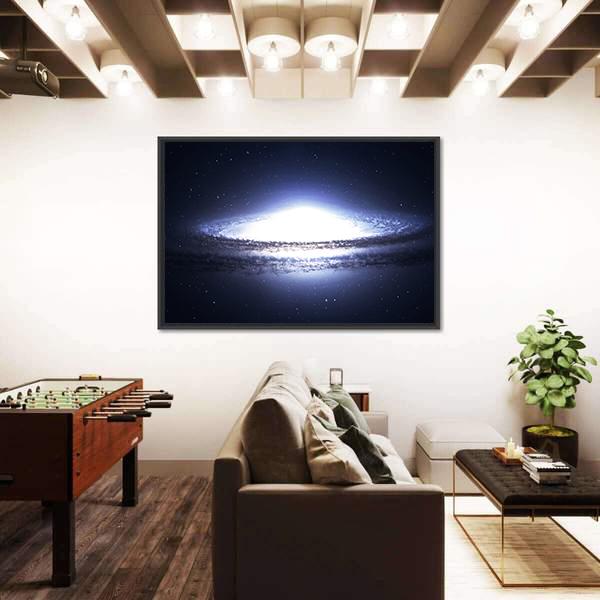 Spiral Galaxy In Deep Space Canvas Wall Art-3 Horizontal-Gallery Wrap-25" x 16"-Tiaracle