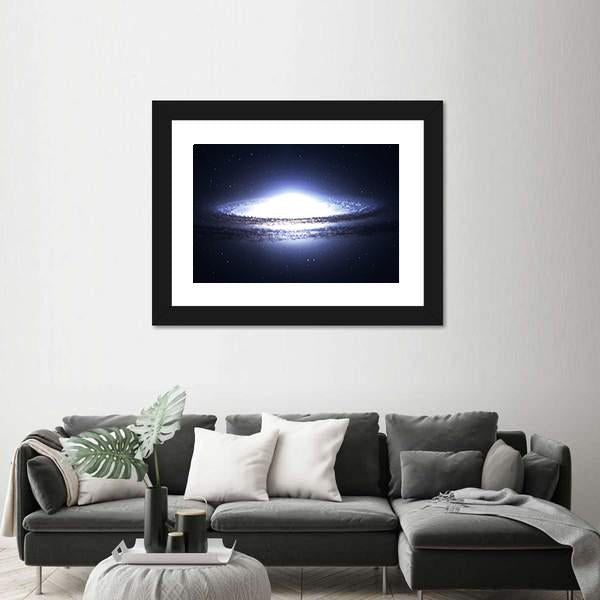 Spiral Galaxy In Deep Space Canvas Wall Art-3 Horizontal-Gallery Wrap-25" x 16"-Tiaracle