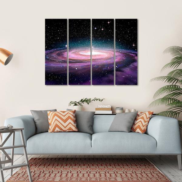 Spiral Galaxy In Deep Space Illustration Canvas Wall Art-4 Horizontal-Gallery Wrap-34" x 24"-Tiaracle
