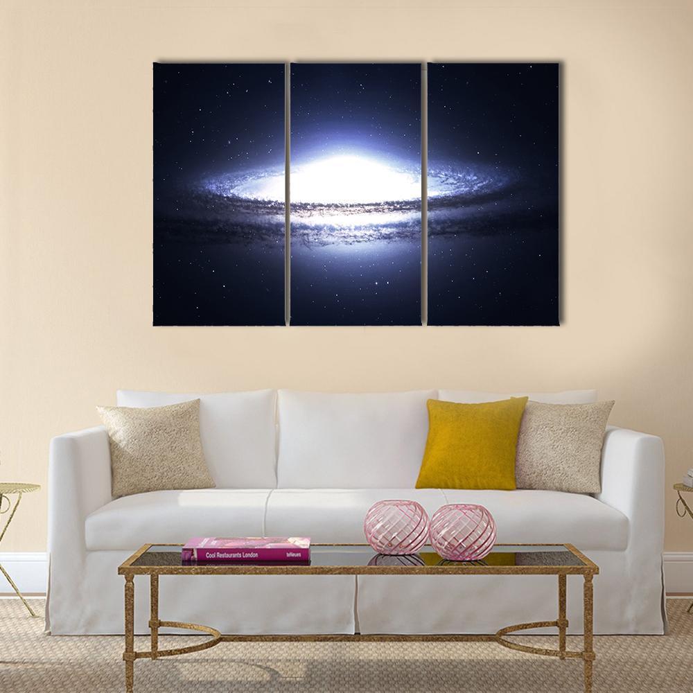 Spiral Galaxy In Deep Space Canvas Wall Art-3 Horizontal-Gallery Wrap-37" x 24"-Tiaracle