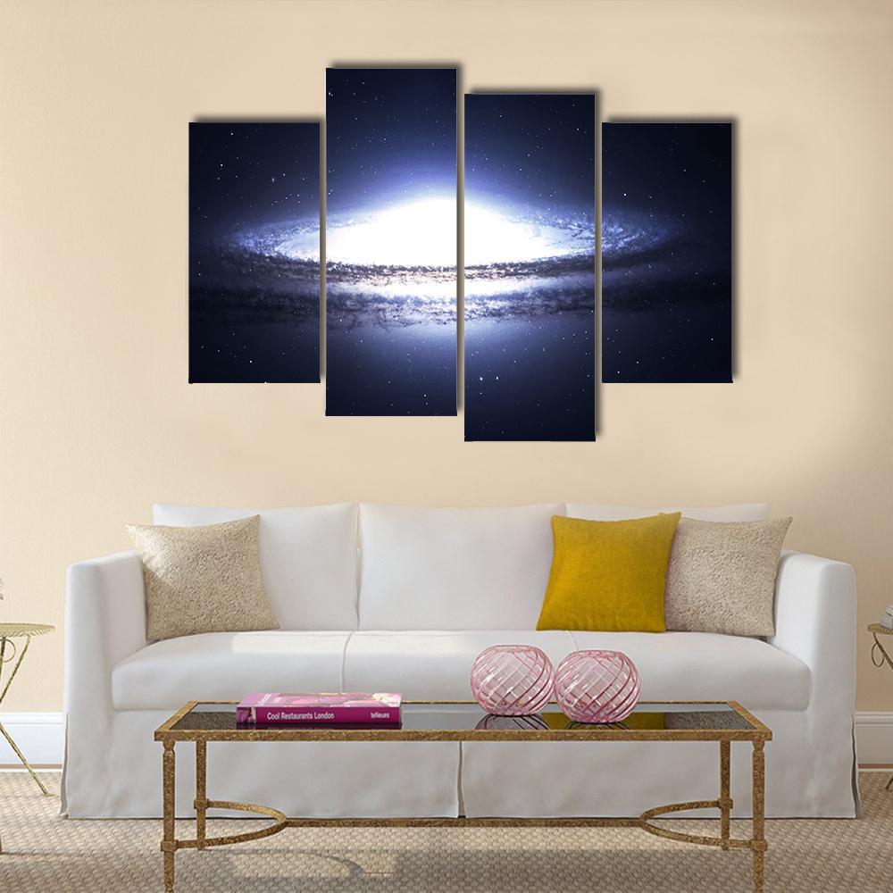 Spiral Galaxy In Deep Space Canvas Wall Art-4 Pop-Gallery Wrap-50" x 32"-Tiaracle