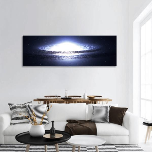 Spiral Galaxy In Deep Space Panoramic Canvas Wall Art-1 Piece-36" x 12"-Tiaracle