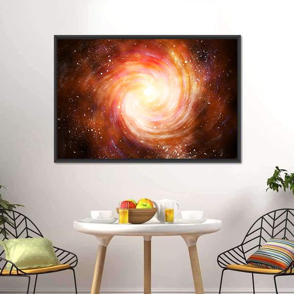 Spiral Galaxy In Space Canvas Wall Art-1 Piece-Floating Frame-24" x 16"-Tiaracle