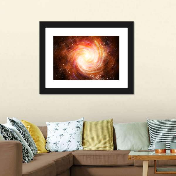Spiral Galaxy In Space Canvas Wall Art-1 Piece-Framed Print-20" x 16"-Tiaracle