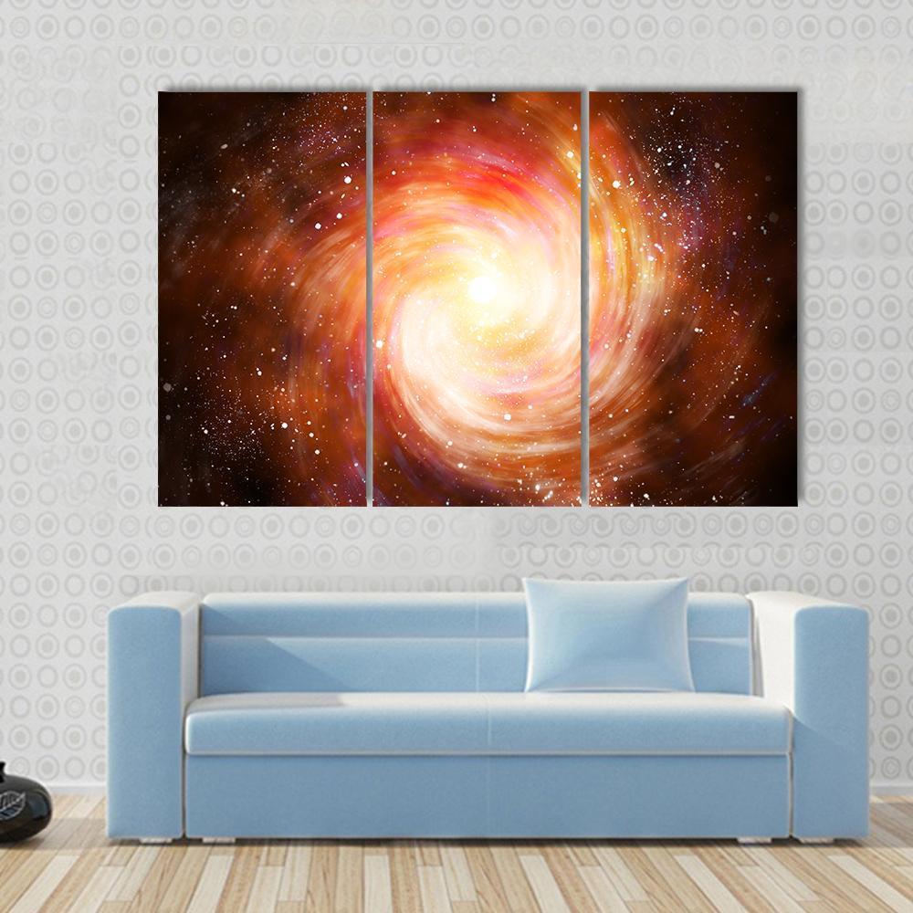 Spiral Galaxy In Space Canvas Wall Art-3 Horizontal-Gallery Wrap-37" x 24"-Tiaracle