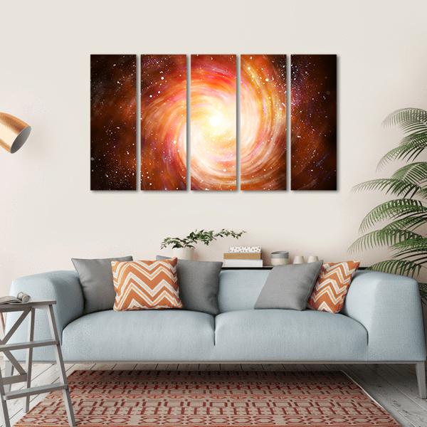 Spiral Galaxy In Space Canvas Wall Art-5 Horizontal-Gallery Wrap-22" x 12"-Tiaracle