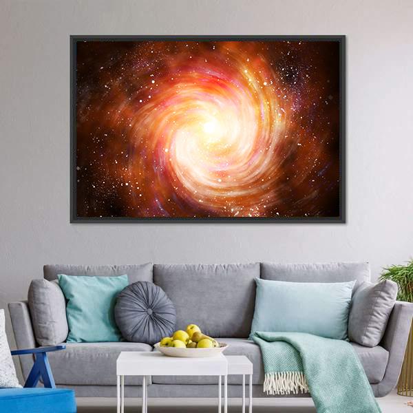 Spiral Galaxy In Space Canvas Wall Art-3 Horizontal-Gallery Wrap-25" x 16"-Tiaracle