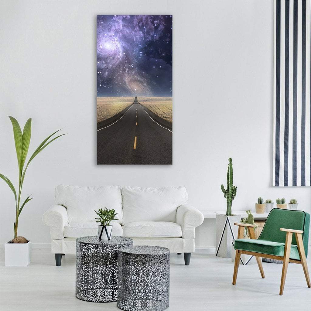 Spiral Galaxy Over Path Vertical Canvas Wall Art-1 Vertical-Gallery Wrap-12" x 24"-Tiaracle