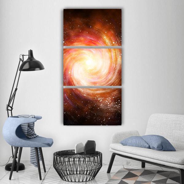Spiral Galaxy In Space Vertical Canvas Wall Art-3 Vertical-Gallery Wrap-12" x 25"-Tiaracle