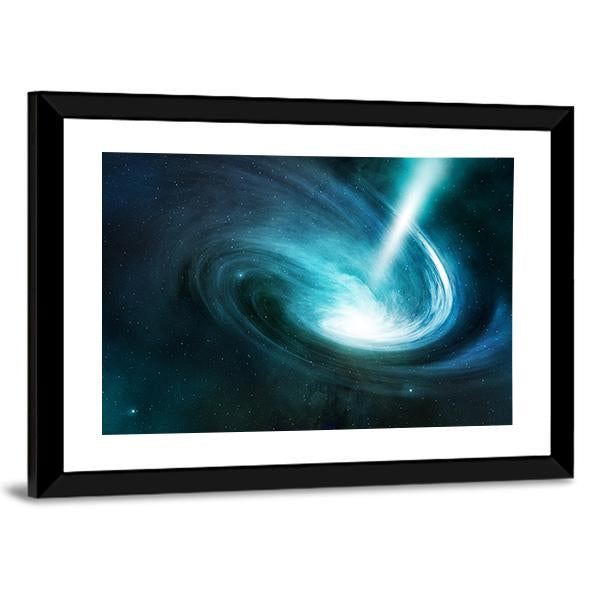 Spiral Nebula And Light Ray Canvas Wall Art-5 Horizontal-Gallery Wrap-22" x 12"-Tiaracle